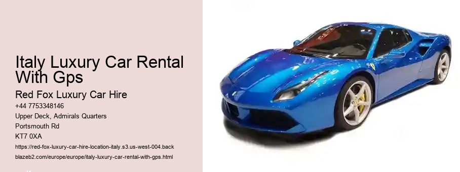 Italy Luxury Car Rental With Gps